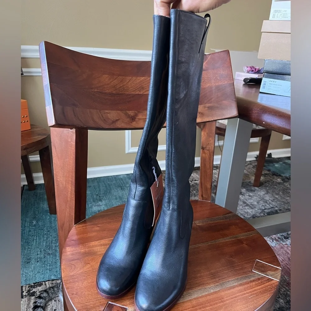 Gianni Bini Black Opulence Knee High Block Heel Boots - Picture 10 of 15